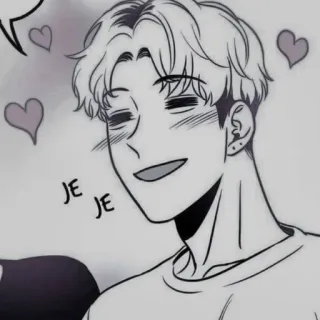 😉 Je
Je 男, 少年, 可愛い, ハート, 愛, 白黒, 漫画, ウェブトゥーン telegram sticker