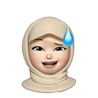 💿 Emoji, Kobieta, Chusta, Hidżab, Kropla potu, Niepokój, Nerwowy/a telegram sticker