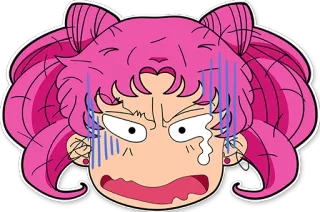 😓 Chibiusa Sailor Moon chibi, anime, sailor moon, girl, kawaii, embarrassed whatsapp sticker