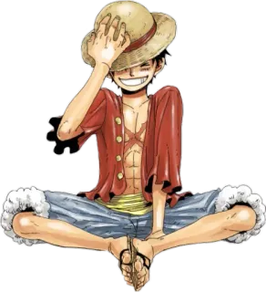 😄 Monkey D. Luffy One Piece 원피스, 몽키 D. 루피, 애니메이션, 만화, 해적, 밀짚모자 telegram sticker