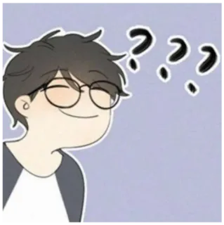 🙂 kreskówka, pytanie, zmieszany, anime, chłopiec telegram sticker