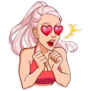 😍 Liebe, Herz, aufgeregt, rosa, Augen telegram sticker