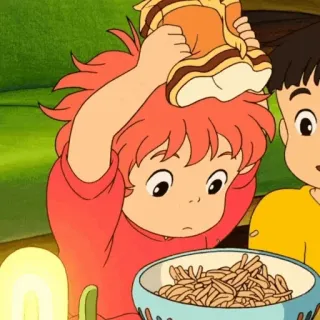 🐽 Ponyo Anime, Animação, Ponyo, Filme, Fofo, Peixe, Comida whatsapp sticker