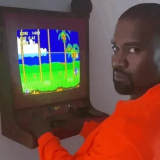 🧪 Kanye West kanye, west, music, game, sonic, hedgehog whatsapp sticker