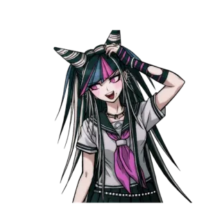 😅 Ibuki Mioda Danganronpa Anime, Charakter, Ibuki Mioda, Danganronpa, Mädchen, Punk, Schuluniform telegram sticker