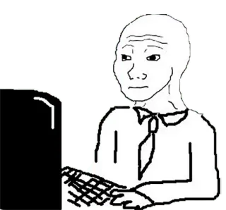 💻 computer, internet, keyboard, typing, sad telegram sticker