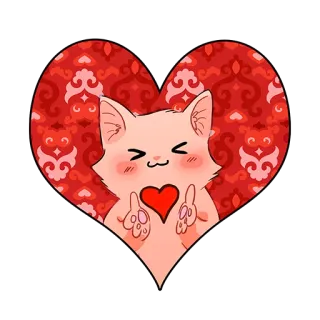 😍 Katze, Herz, Liebe, Geste, süß, kawaii telegram sticker