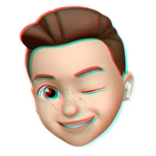 😉 Эмодзи, Лицо, Подмигивание, Мальчик, 3D, Аватар telegram sticker