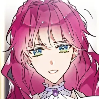 💭 woman, pink hair, blue eyes, portrait, illustration, girl, manga telegram sticker