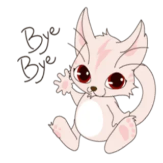 ✋ Bye Bye gato, lindo, animal, adiós, despedida, saludando whatsapp sticker
