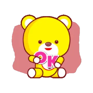 👌 OK cute, bear, ok, cartoon, animal telegram sticker