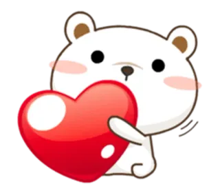 ♥️ oso, corazón, amor, lindo, dibujos animados, animal, pegatina telegram sticker