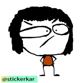😧 @stickerkar Dibujo animado, Personaje, Dibujo, Sticker, Enojado telegram sticker