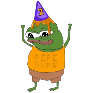 🥂 Pepe the Frog PEPE PUNK pepe, กบ, พังก์, มีม, มีมอินเทอร์เน็ต, การ์ตูน telegram sticker