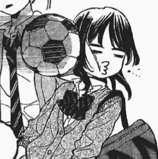 🤕 garota anime, bola de futebol, fofa, mangá, estudante whatsapp sticker