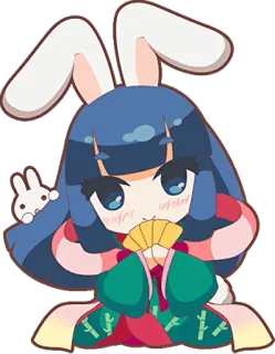 🙂 Anime, Conejo, Chibi, Lindo, Kawaii, Orejas de conejo, Fan, Ilustración whatsapp sticker