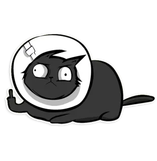 🖕 gato, dedo do meio, desenho animado, ofensivo, humor telegram sticker