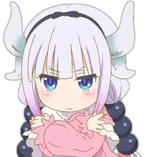 😠 Kanna Kamui Miss Kobayashi's Dragon Maid anime, dragon, girl, kanna, kanna kamui telegram sticker