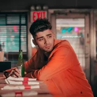 😞 ZAYNISWORLD 男, 座っている, テーブル, ボトル, 室内, ポートレート telegram sticker