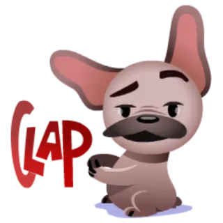 👌 CAP cachorro, bulldog francês, desenho animado, boné telegram sticker