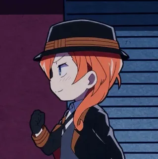 🥐 Chuuya Nakahara Bungou Stray Dogs Anime, Manga, Chuuya, Bungou Stray Dogs, Charakter, Hut, Handschuhe whatsapp sticker