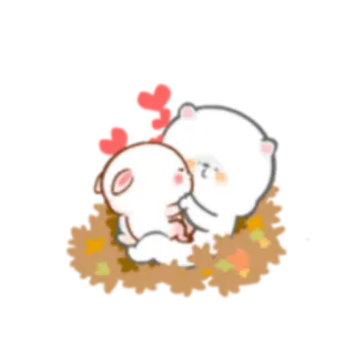 😘 miłość, słodki, królik, niedźwiedź, zwierzę, kreskówka whatsapp sticker