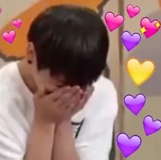 😳 hearts, love, crying, person, emotional, emotions telegram sticker
