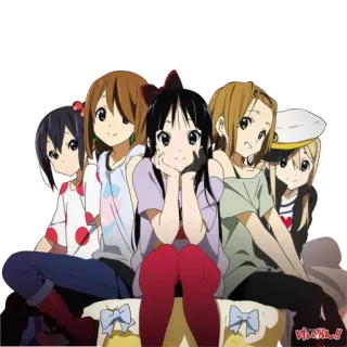 ❤ anime, cute, friends, k-on, characters, cartoon, kawaii telegram sticker