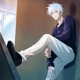 😁 Gojo Satoru Jujutsu Kaisen anime, gojo, satoru, jujutsu kaisen, cabelo branco telegram sticker