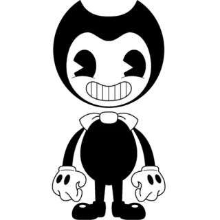 😈 Bendy Bendy and the Ink Machine Desenho animado, Monstro, Tinta, Preto e branco, Terror telegram sticker