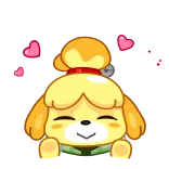 😛 Isabelle Animal Crossing animal crossing, isabelle, anjing, imut, hati, kawaii whatsapp sticker