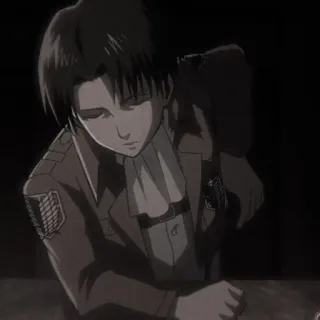☕ Levi Ackerman Attack on Titan anime, character, attack on titan, levi, ackerman telegram sticker