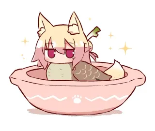 🦆 fofo, chibi, animal, kawaii, tigela telegram sticker