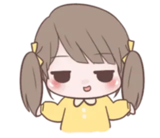 😏 desenho animado, menina, anime, personagem, fofo whatsapp sticker
