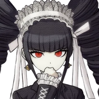 🙂 Celestia Ludenberg Danganronpa Anime, Gothic, Lolita, Mắt đỏ, Tóc xoắn đôi, Danganronpa telegram sticker