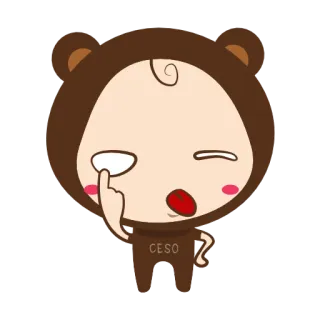 😜 CESO Kreskówka, Miś, Postać, Uroczy, Naklejka telegram sticker