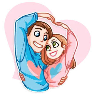 ❤️ Liebe, Paar, Herz, Beziehung, Cartoon telegram sticker