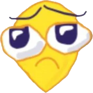 🥺 Emoji, Triste, Arrabbiato, Giallo, Faccia, Cartone animato whatsapp sticker