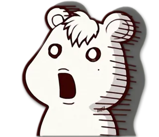 😨 Dibujo animado, Oso, Sorprendido, Impactado, Blanco whatsapp sticker