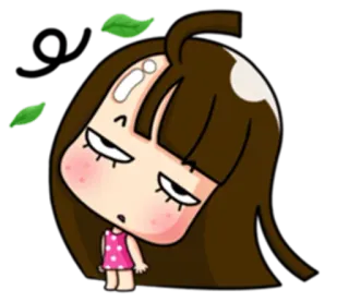 🍃 cartoon, girl, illustration, sticker whatsapp sticker