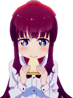 🥪 Anime, Desenho animado, Garota, Comendo, Fofo, Sanduíche telegram sticker