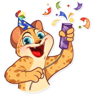 🎉 citah, pesta, perayaan, konfeti, hewan, kartun, seru, ulang tahun telegram sticker