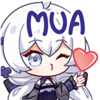 😘 MUA Anime, Hôn, Trái tim, Dễ thương, Sticker, Hoạt hình, Tình yêu telegram sticker