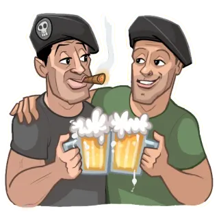 🍻 bier, mannen, drinken, feest, vriendschap, cartoon telegram sticker
