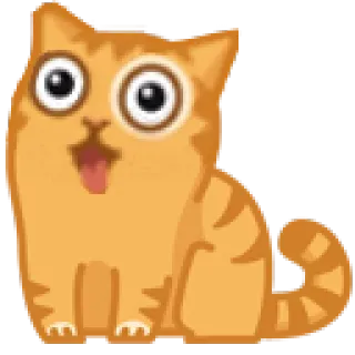 👀 gatto, gatto soriano arancione, animale, gattino, carino, divertente whatsapp sticker