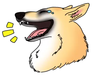😂 anjing, tertawa, menangis, lucu, hewan, ekspresi telegram sticker
