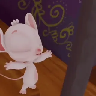 🐭 mysz, zwierzę, kreskówka, słodki, biały, postać whatsapp sticker