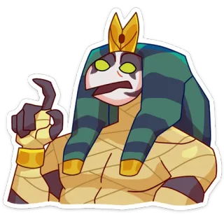 ☝️ 卡通, 木乃伊, 手势, 生气, 埃及, 角色 whatsapp sticker