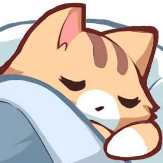 💤 gato, durmiendo, animal, dibujos animados, cama, lindo, gatito telegram sticker
