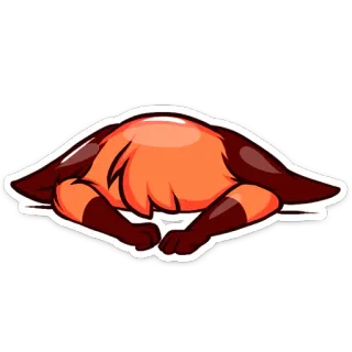 😶 оранжевый, коричневый, спящий, животное, лиса whatsapp sticker